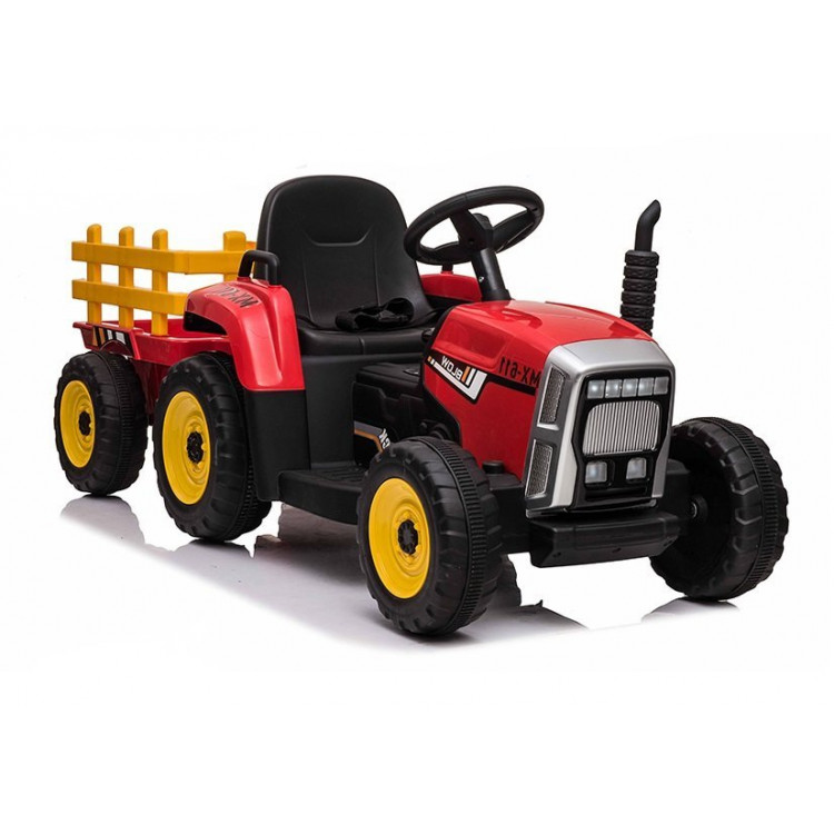 Elektrický traktor s vlečkou XMX611 na diaľkové ovládanie 2,4G červená